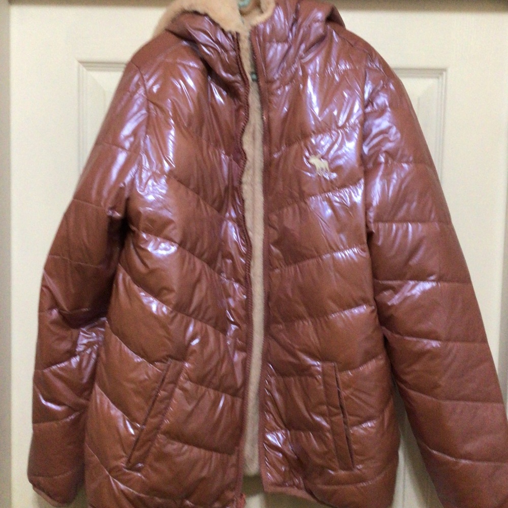Shiny winter coat, gently worn, pink, 15/16 BIG GIRLS AMBERCROMBIE KIDS